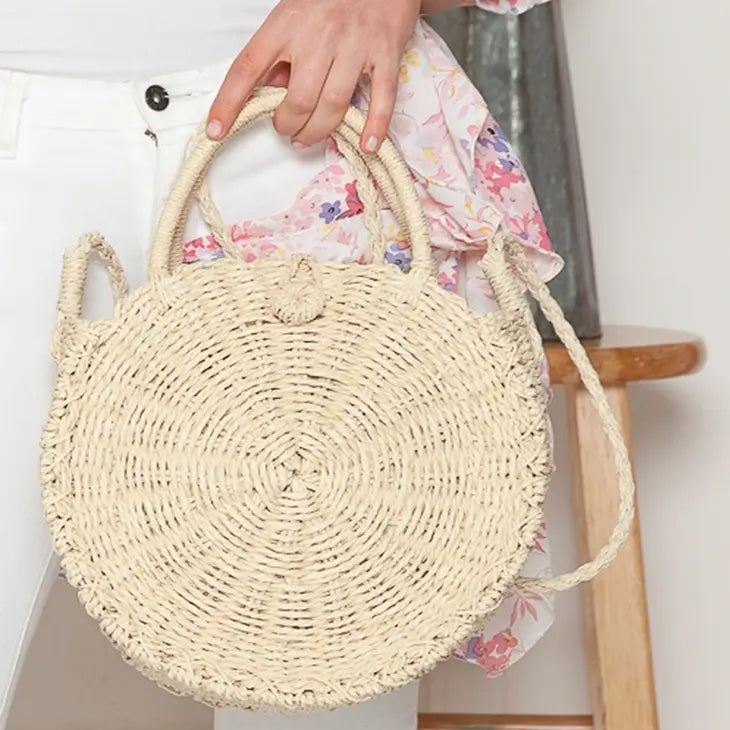 Straw Top Handle Bag