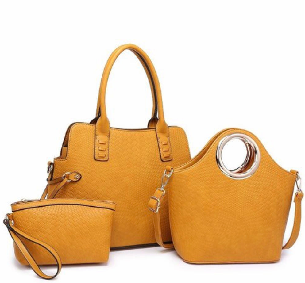 Fashion Woven Pattern 3-in 1 Satchel