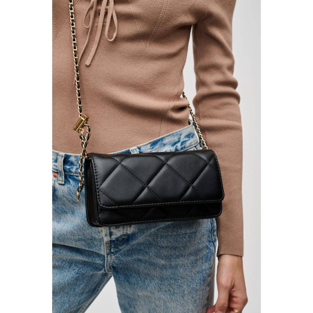 Merle quilted black crossbody